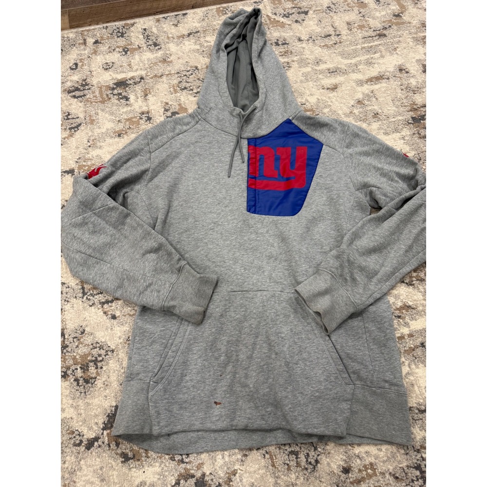 Nike‎ NFL New York Giants Mens Gray Pullover Hoodie Sweatshirt L 851780-063